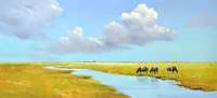 Jan Groenhart - Koeien tegen een Hollandse lucht 