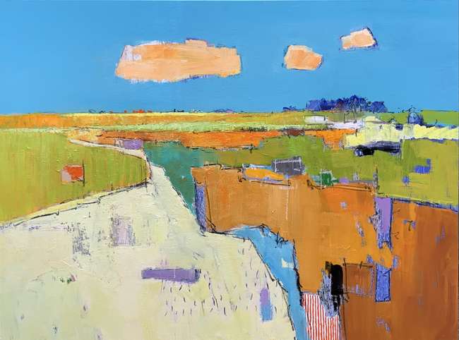 Jan Groenhart - Vrolijk landschap 