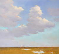 Jan Groenhart - Stapelwolken boven vlak land 